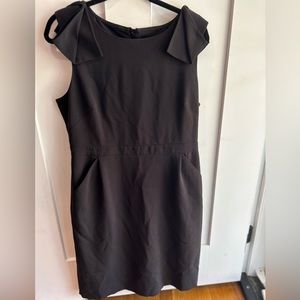 Black pencil dress with bows (and pockets!)